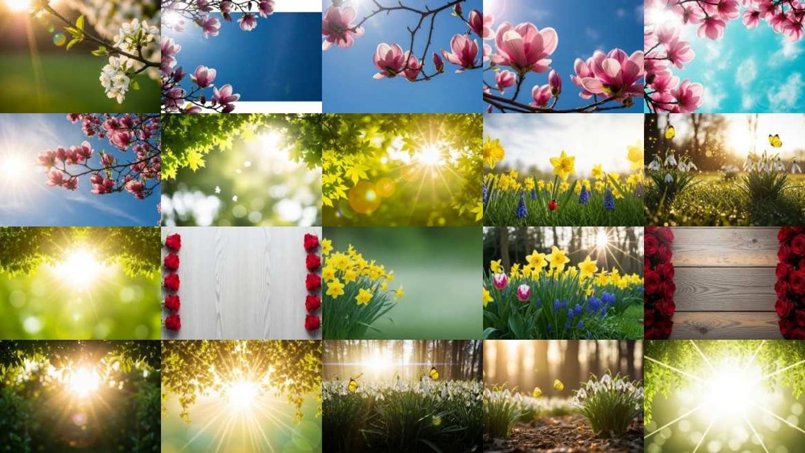 Vibrant Magnolia Blossoms Set